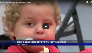 Sick 2-year-old receives shopping spree